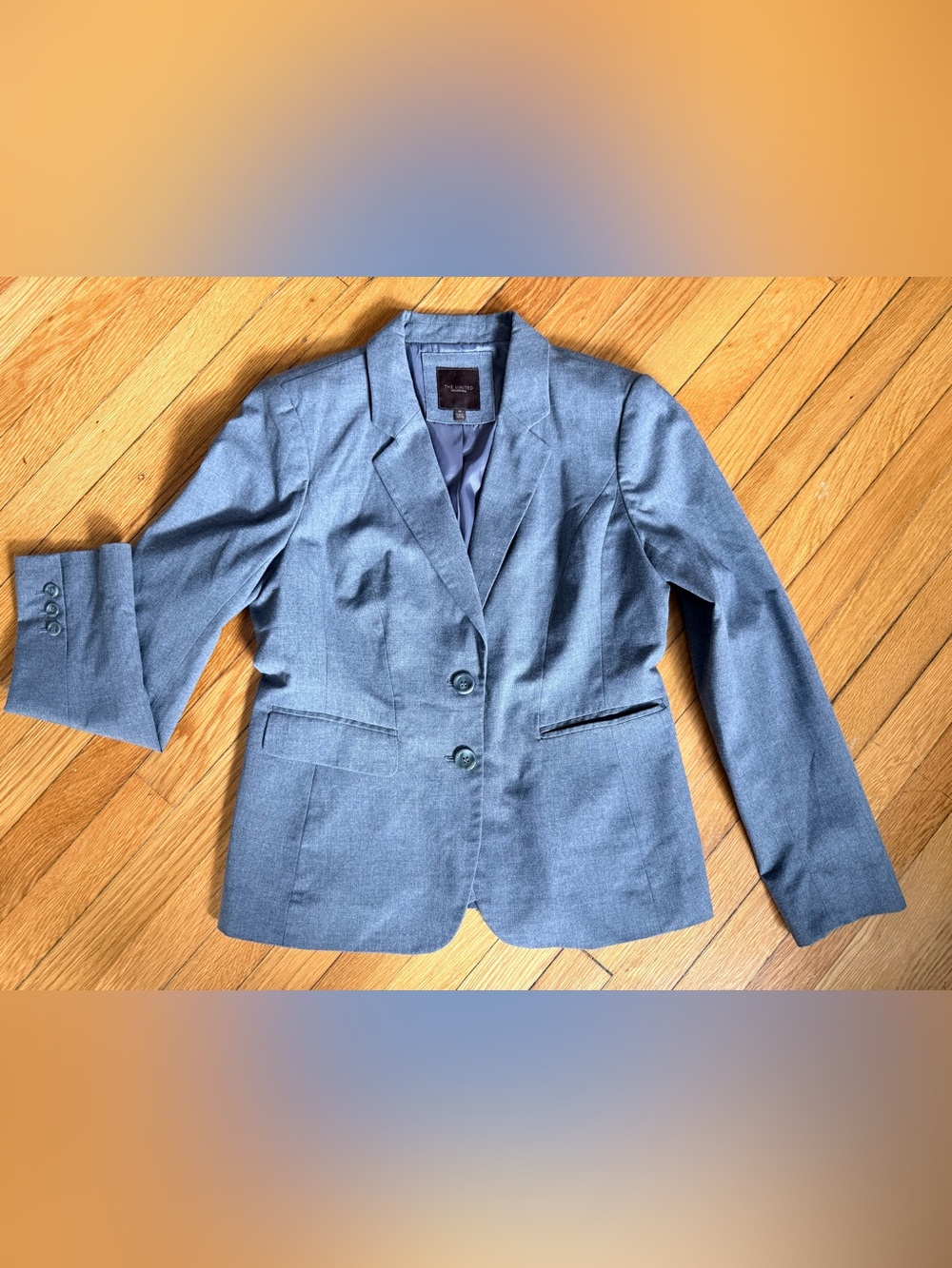 The Limited Gray Tailored Two-Button Blazer